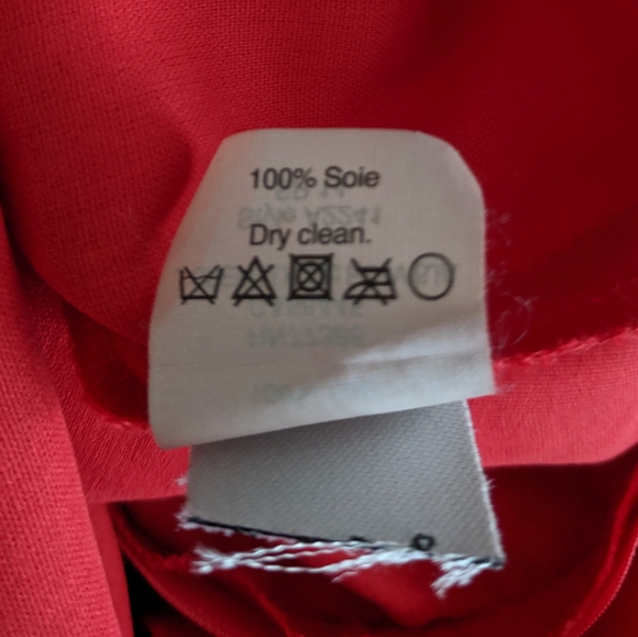 Madewell Red Silk Verdana Peplum Blouse XS - Picture 8 of 10